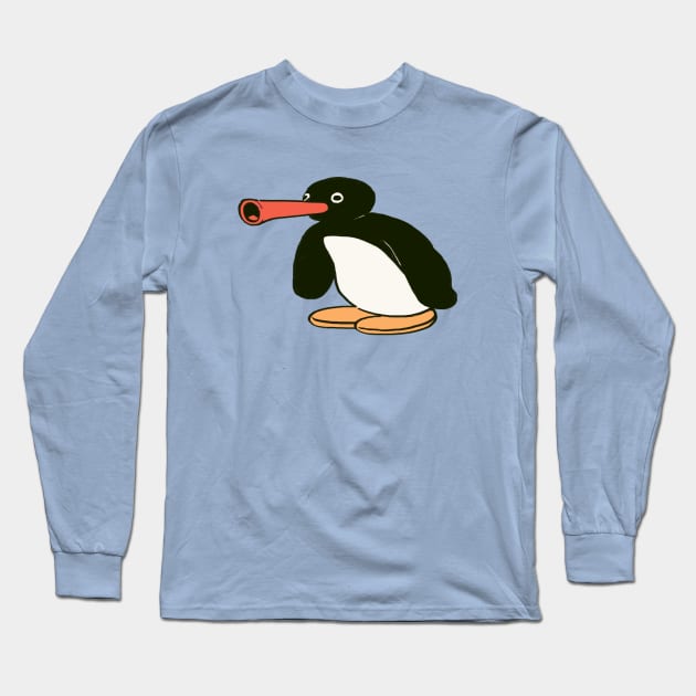 noot penguin meme / pingu Long Sleeve T-Shirt by mudwizard